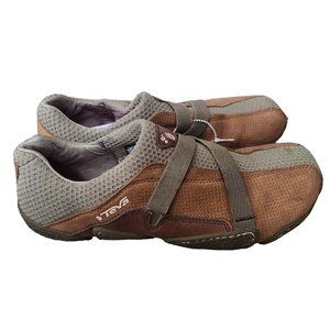 Teva Sport Slip On Leather Hiking Shoes Sz 8.5 Adjustable Grippy Sport 6115